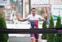 Javier Gómez Noya y Anneke Jenkins campeones del Bilbao Triathlon